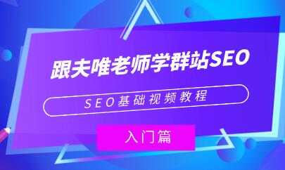 《跟夫唯老师学群站SEO》SEO基础视频教程